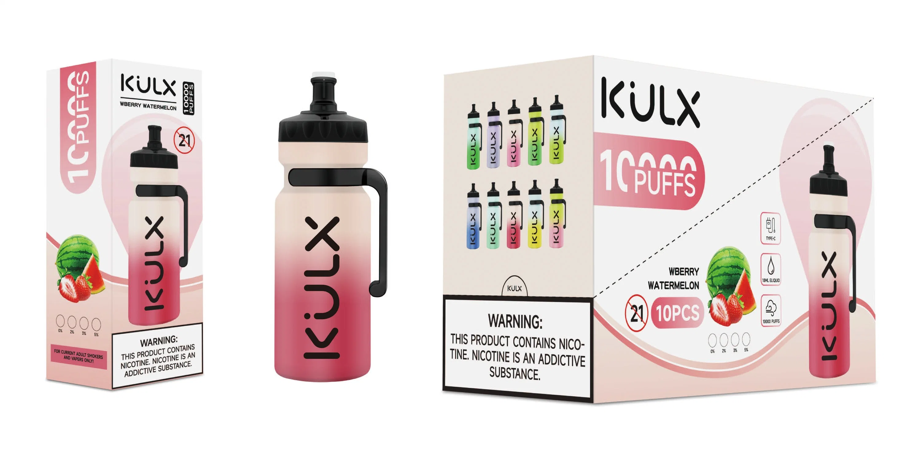 Kulx 10000 Puffs Bar Disposable/Chargeable E Cigarettes Airflow Control Device 0% 2% 5% Optional 10K Puffs Wholesale/Supplier Vape Pen