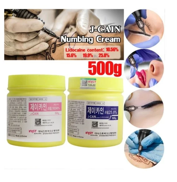 2022 Jcain Semi Permanent Body Skin Numb Cream Korea J-Cain Tattoo Numbing Cream Lidocaine Content Tattoo Supply Best Quality Price Jcain 29 % Plain Numbing