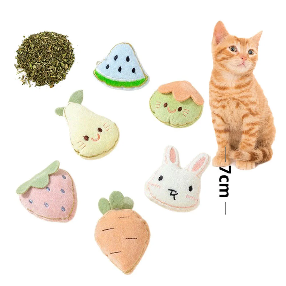 Factory Price Wholesale/Supplier Mini Cat Toys Cute Stuffed Vegetable Plush Toys with Catnips