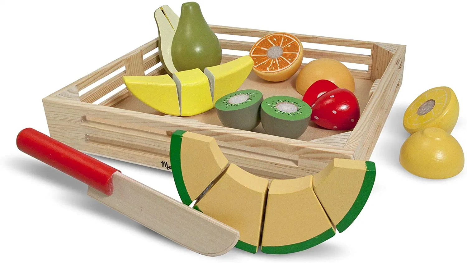 Pädagogisches Schneid-Obst-Spielzeug-Set mit Holzmesser für Kinder