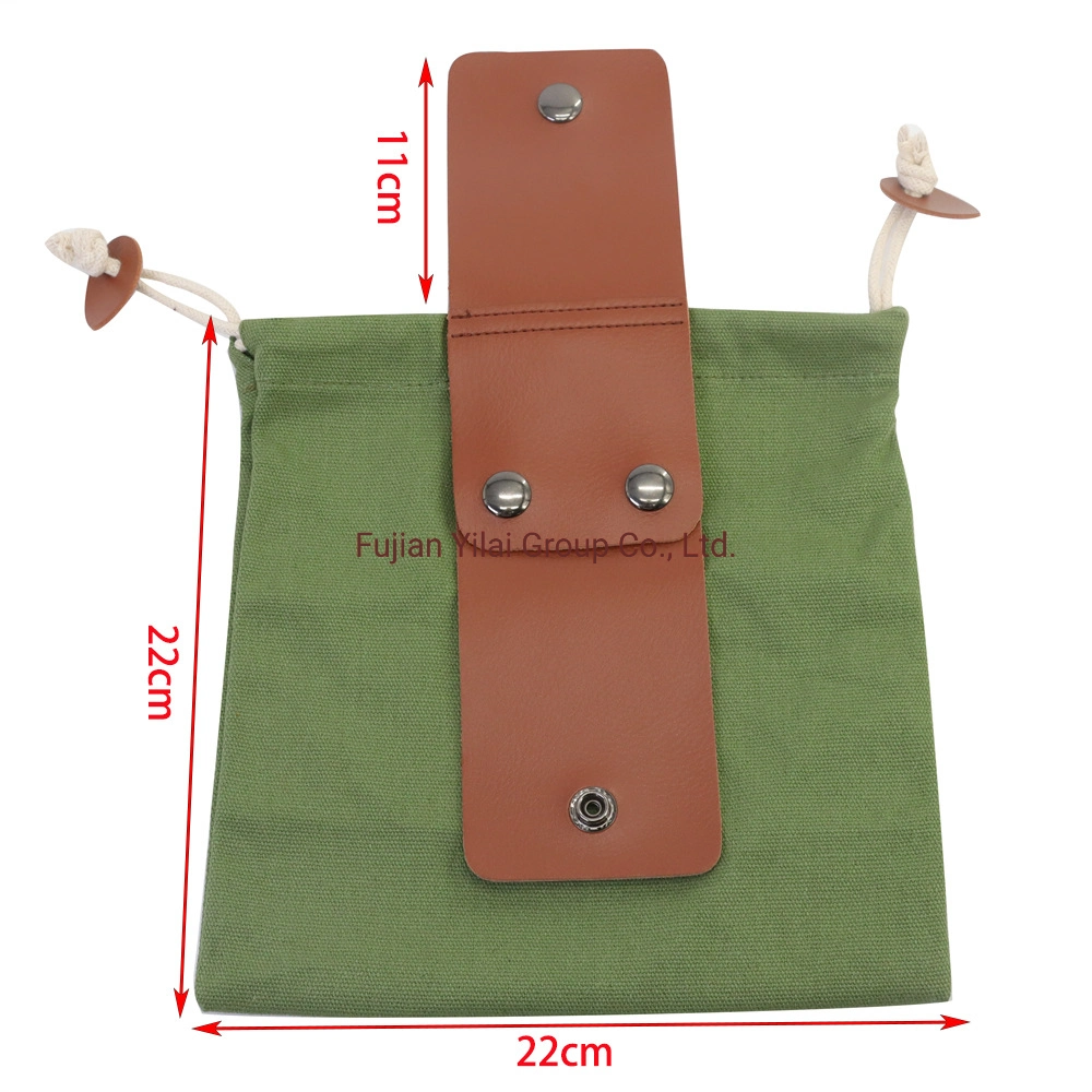 Camping pliable de plein air cuir synthétique toile sac sac à outil de boucle de recherche de nourriture Jungle Pack taille Pochette Sac de la cueillette des fruits