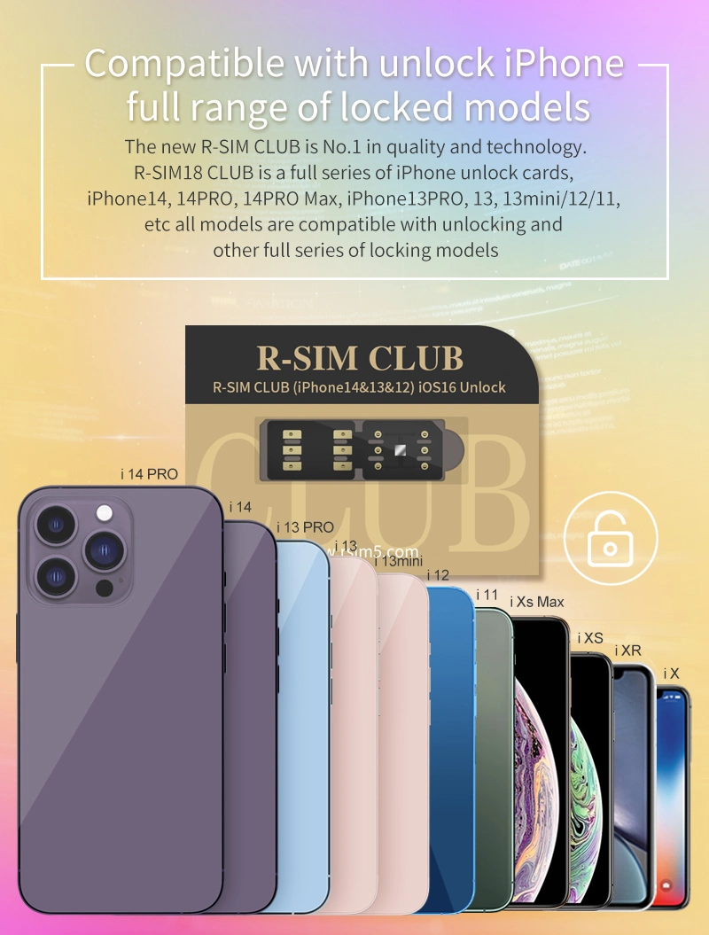 R-SIM18 Club Mobile Unlock SIM Card for IP 14/13/12 Ios16