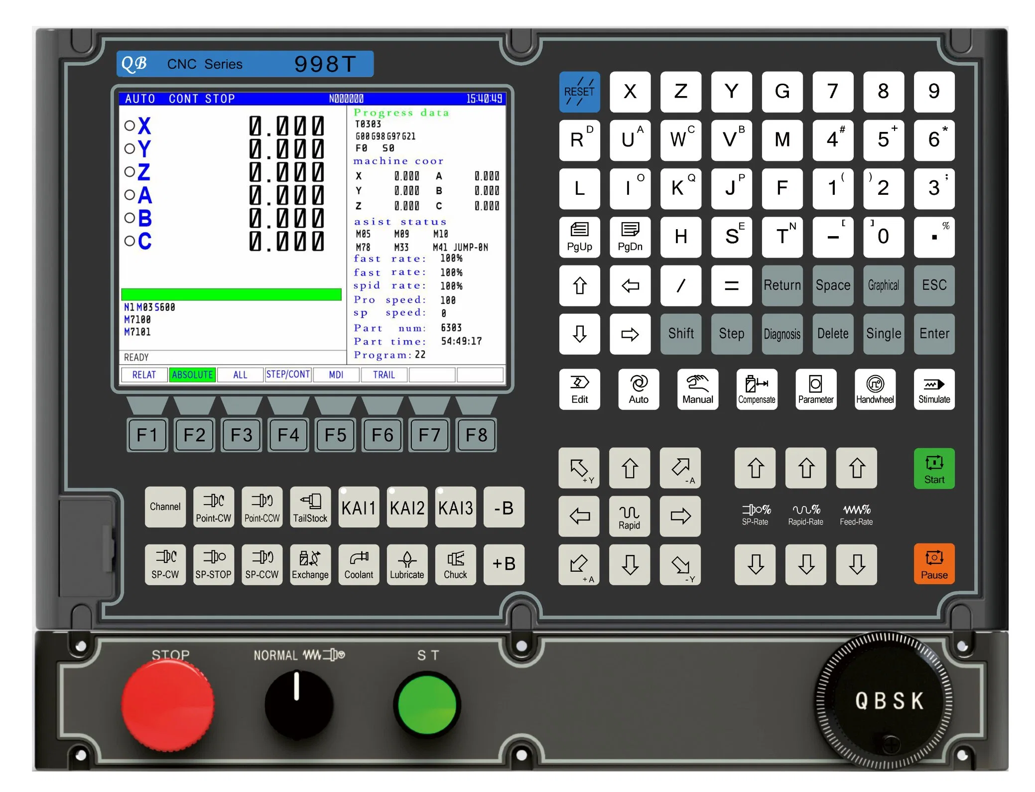 998t أربعة محاور قيمة مطلقة نظام خدمة النظام الأفقي وحدة التحكم في CNC