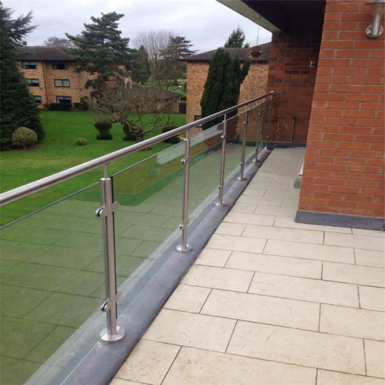 Indoor Balustrade Banister Types Stainless Steel Stain/Mirror Stair Post Glass Railings