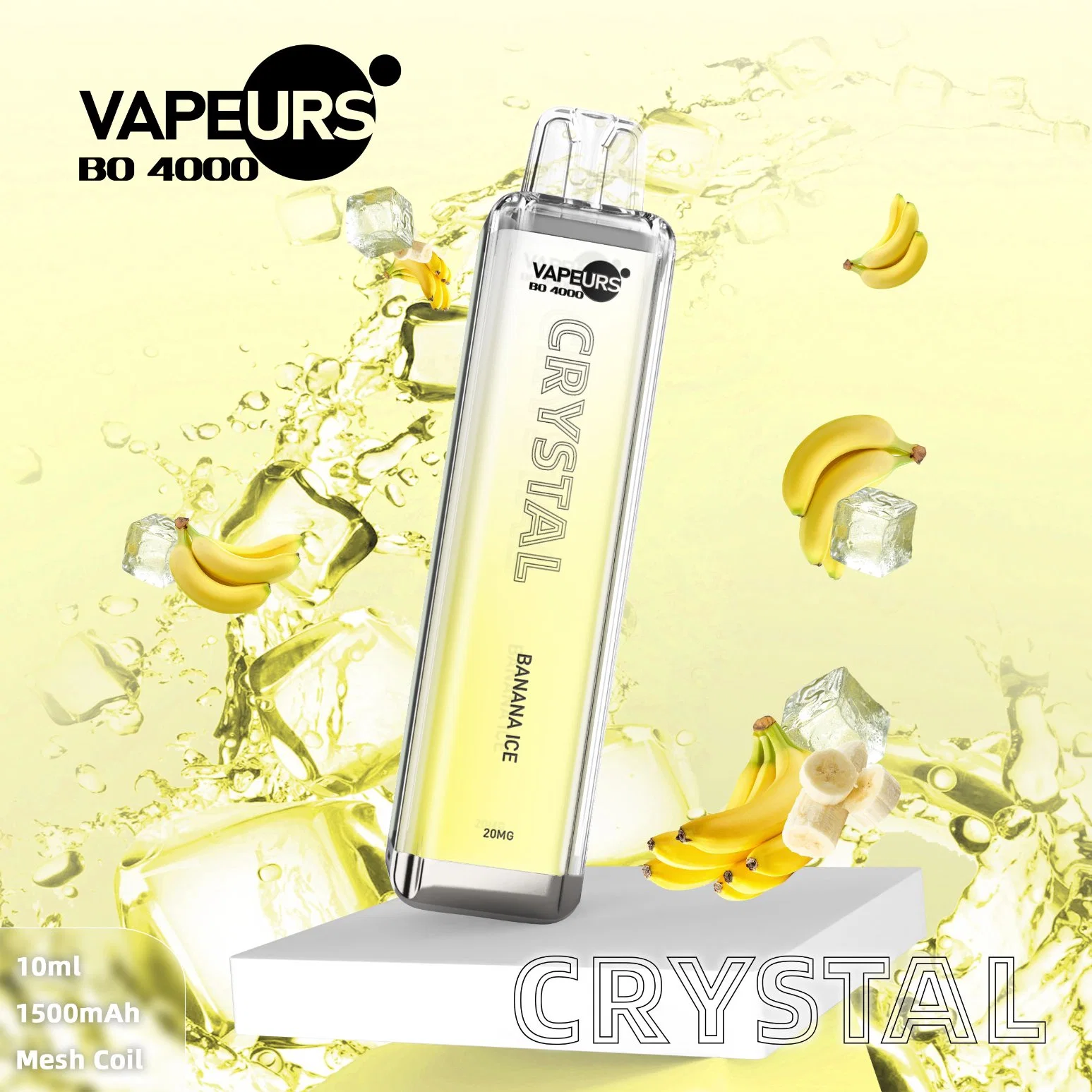 2023 Disposable Vape Amazon Fast Shipping Popular E Cigarette The Crystal PRO Max 4000 Puffs with Fruit Flavor Vape Pen