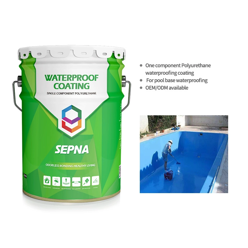 Single Component Self Leveling White PU Waterproofing Paint for Water Tower, Water Tank, Swimming Pool, Bath, Fountain Pool, Sewage Treatment Pool