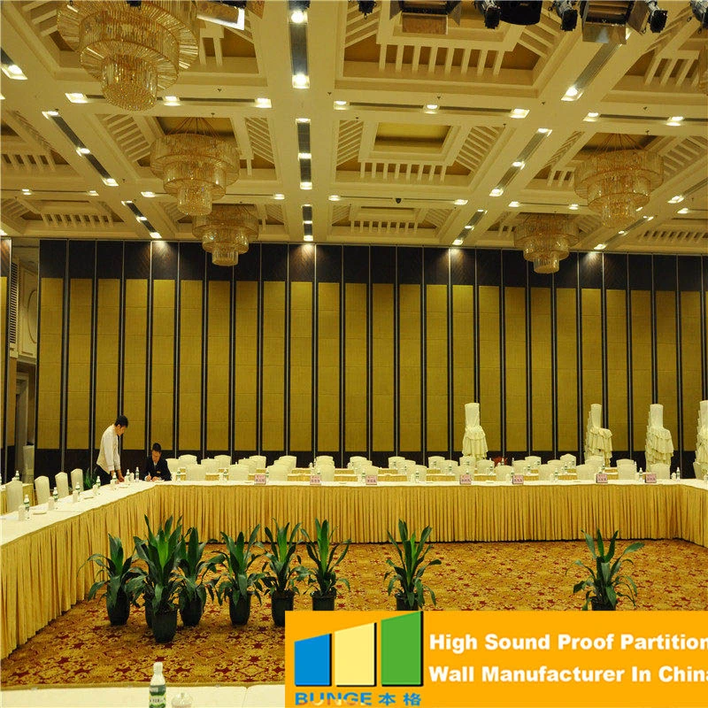 Aluminium Frame MDF Fabric Sliding Folding Wooden Walls Banquet Hall Soundproof Movable Partition for Restaurants