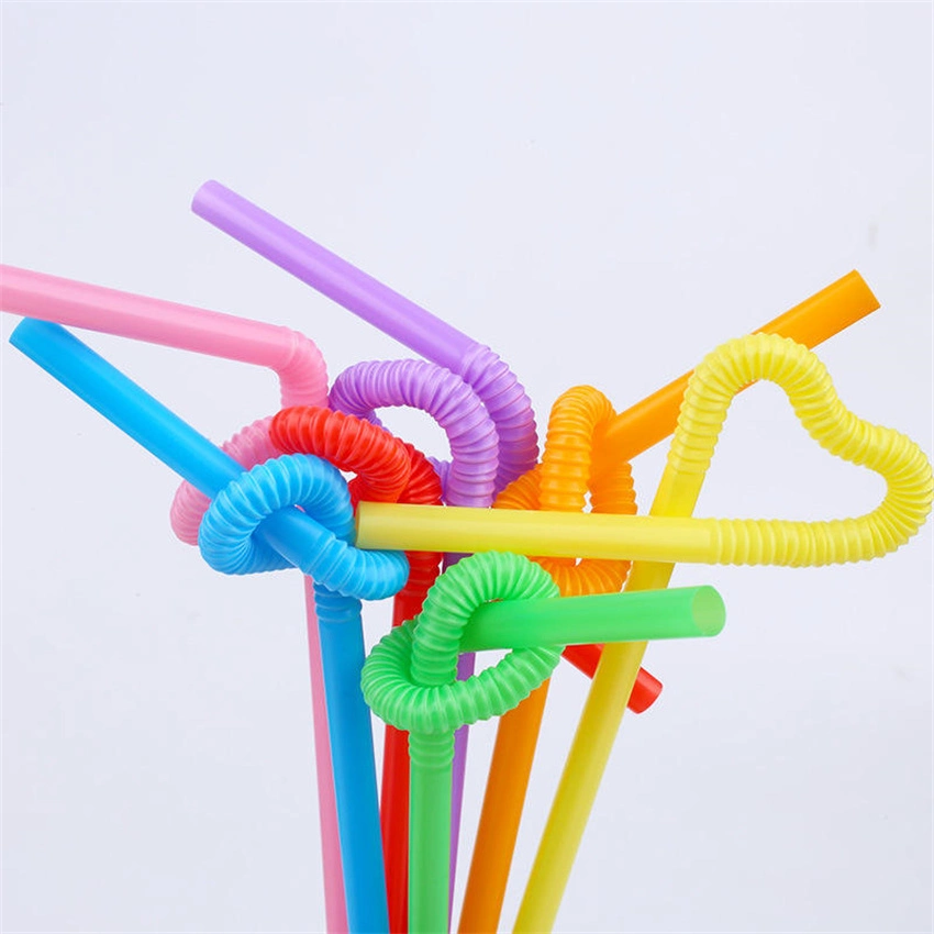 Colorful Black Extra Long Bendy Party Fancy Straws Disposable Drinking Plastic PP Art Straws Straw