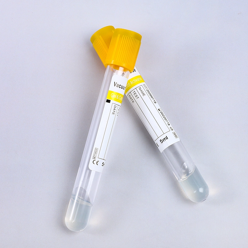 Nouveau produit 5ml Activateur de gel médical sous vide sang clair Tube de collecte