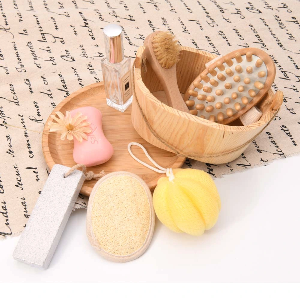 Promotion Personal Care Product Kit Wooden Bucket Bath SPA Gift Set