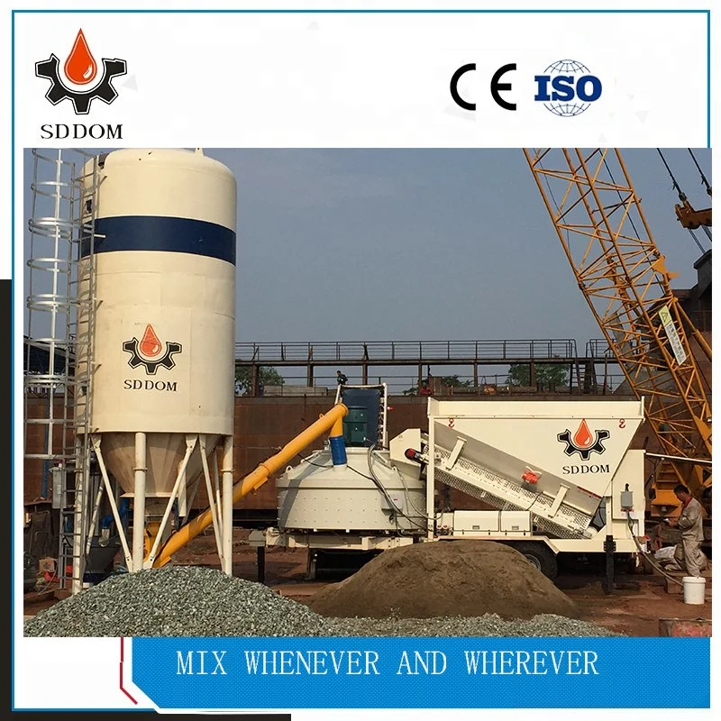 15m3/H Mini Mobile Concrete Batching Plant, Mobile Concrete Mixer