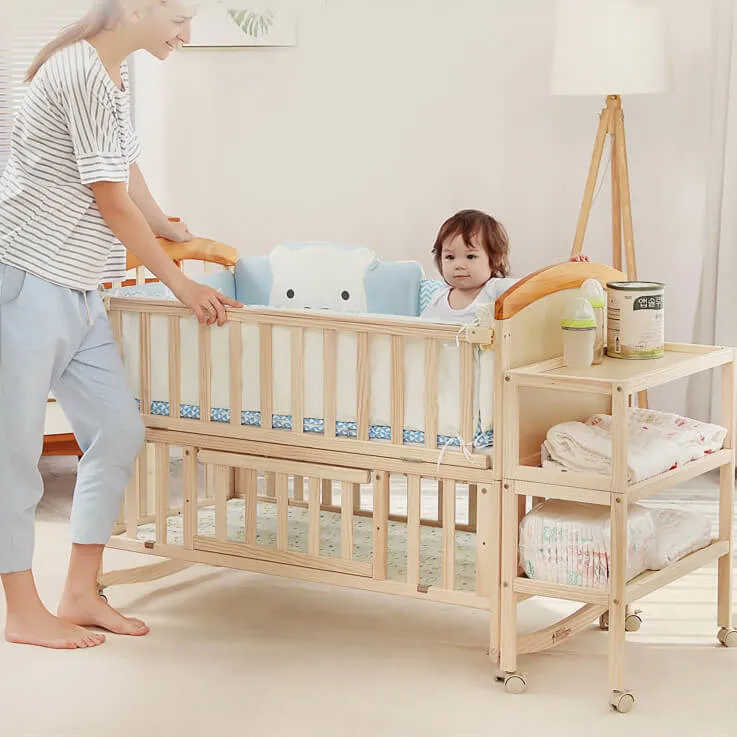 Hot Sale Cradle Baby Moses Basket/Wooden Baby Cribs/Modern Swing Cot Bed