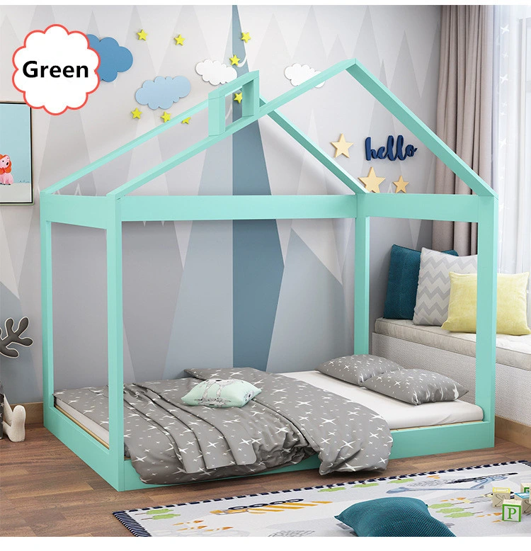 Los niños de la casa de la adormidera con Dos Camas individuales Cama de la plataforma de madera color blanco