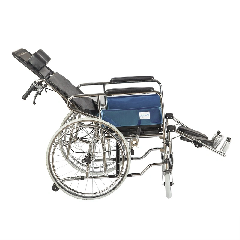 New Manual Lock Safe Elderly Transport Handbrake Wheelchair Foldable Lightweight Wheelchair