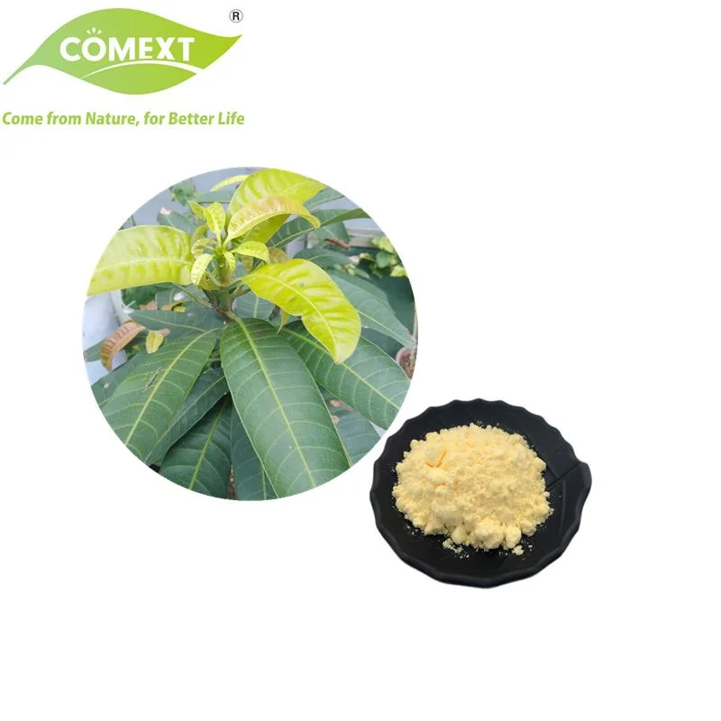 Comext mejor precio de la hoja del mango de hierbas naturales 45% de extracto en polvo para HPLC Mangiferina medicina