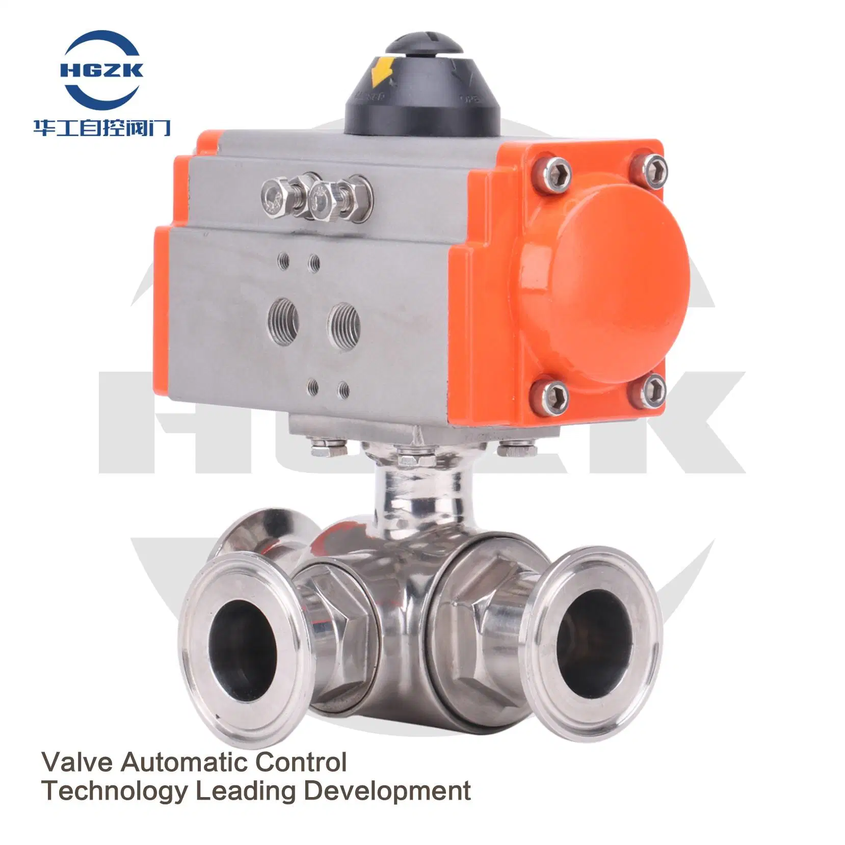 Food Grade Pneumatic Actuated 3 PC Valve