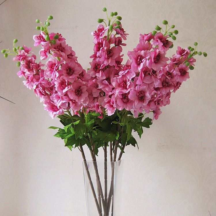 Wholesale/Supplier Artificial Silk Flowers 21heads Artificial Delphinium for Wedding Decoration