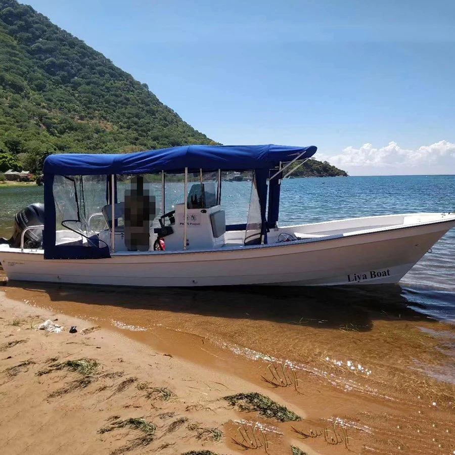 Liya Fiberglass Fishing Boat 760 Panga Motor Ship for Sale