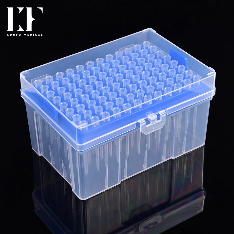 Konfu Medical Disposable Plastic PP 10UL Hot Sale Autoclaving Sterile Extended Length Universal Racked Pipette Tips with Filter