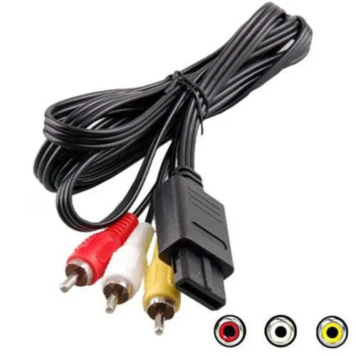 Audio Video AV Cables for Snes/N64 Video Games Console 6FT Wire Cord RCA TV AV Cable