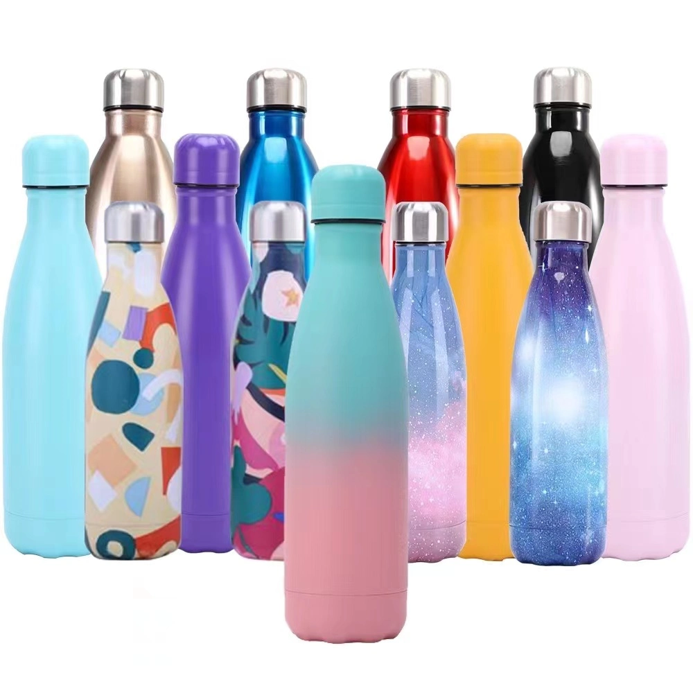 Travel Double Walled Vacuum Insulated Water Bottle Leak-Proof Cola Shape Stainless Steel Water Bottle 500ml, 750ml, 1000ml