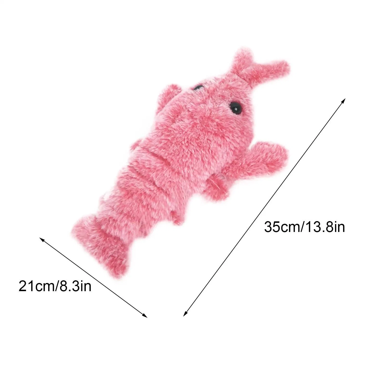 Electric Moving Plush Catnip Lobster Prawn Kitten Toys Interactive Exercise Pet Toys for Indoors