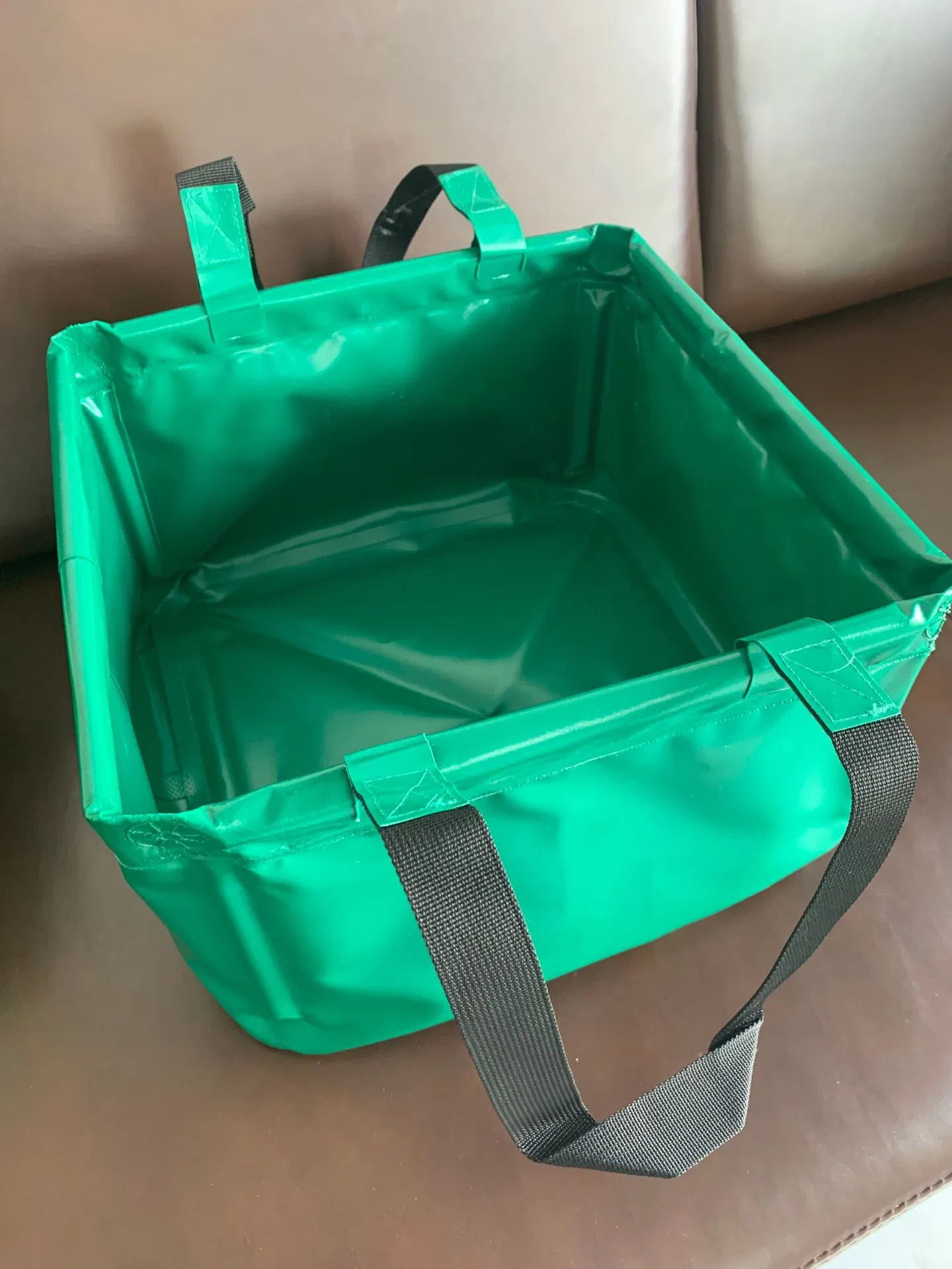 Custom PVC Tarpaulin Portable Camping Sink Washing Bucket with PVC Pad