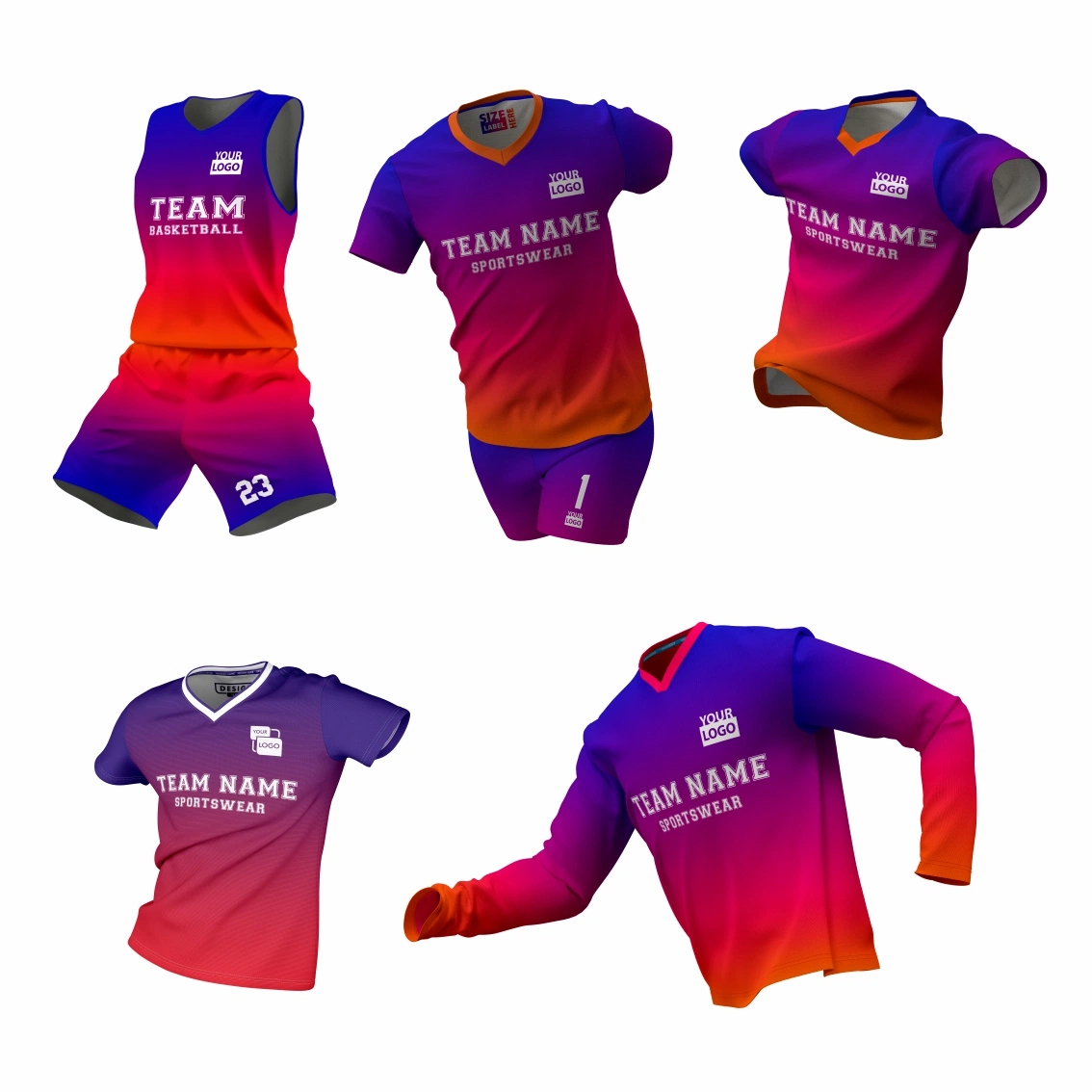 Custom Sublimation Trikot für Fußball Basketball Radfahren Angeln Baseball Softball Tennis Gym Rugby Hockey Golf Polyester Quick Dry Sport Trikots