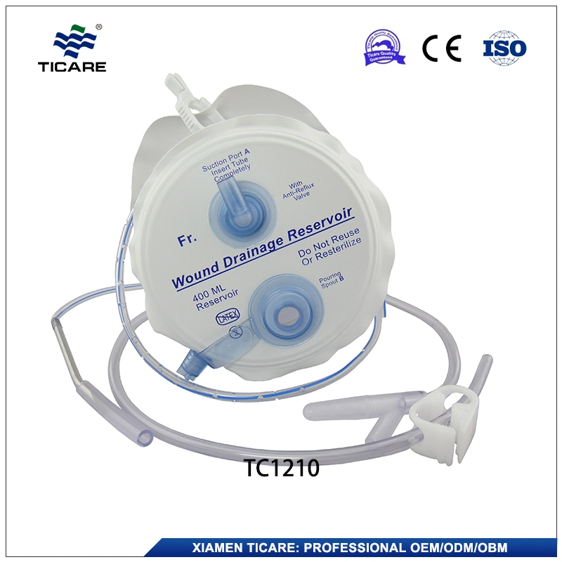 Hospital 400ml Wound Drainage System with 12fr 14fr 16fr Tube