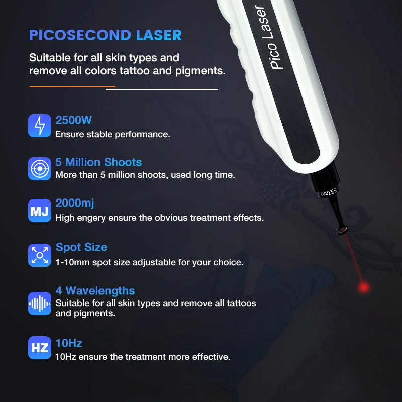 CE/FDA/RoHS 808nm Wavelength Dark Tattoo Removal Light Hair Skin Color Laser