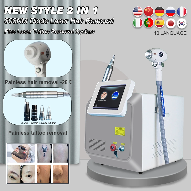 Factory Price 2- in-1 Diode Laser Hair Removal Tattoo Removal Beauty Equipment