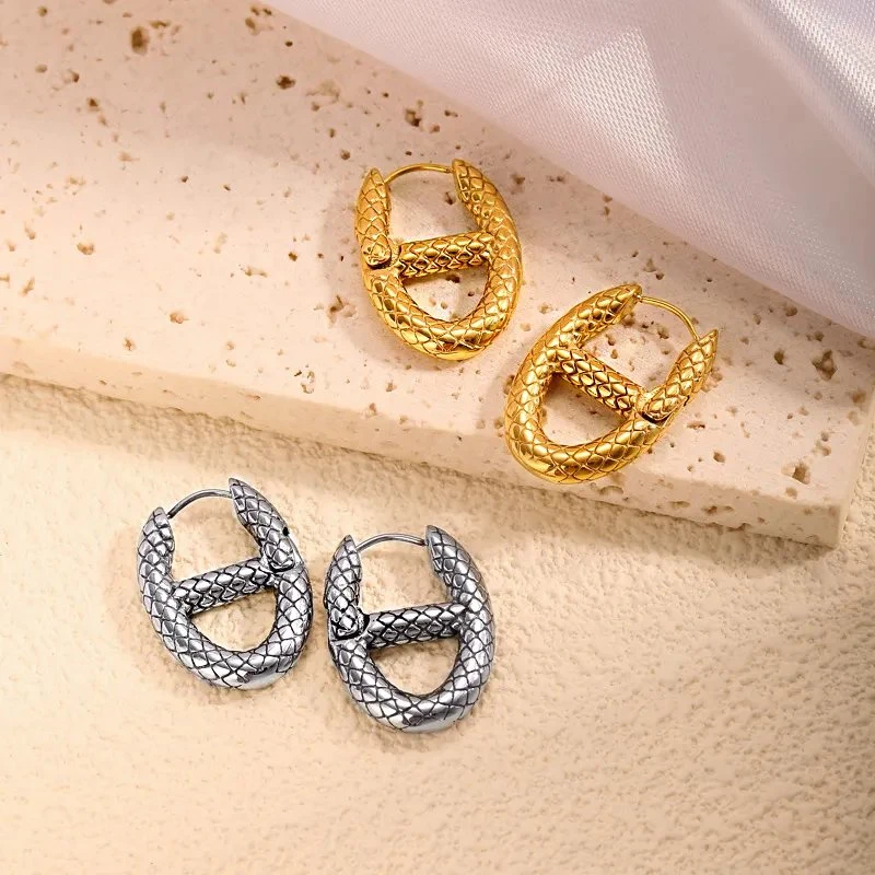 Wholesale/Supplier Fashion Jewelry Stainless Steel 18K Gold Plated Piercing Geometric Hoop Huggie Square U Shape Earrings