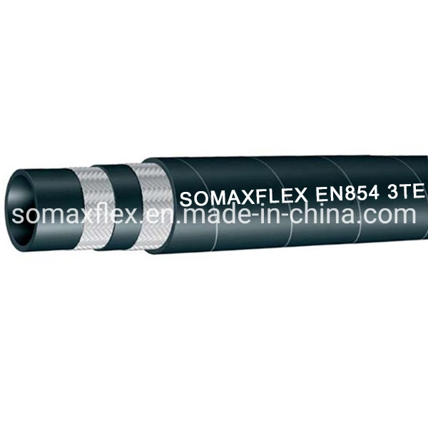 China Supplier of SAE100 R3 R6 High Tensile Fiber Braided Hydraulic Rubber Hose