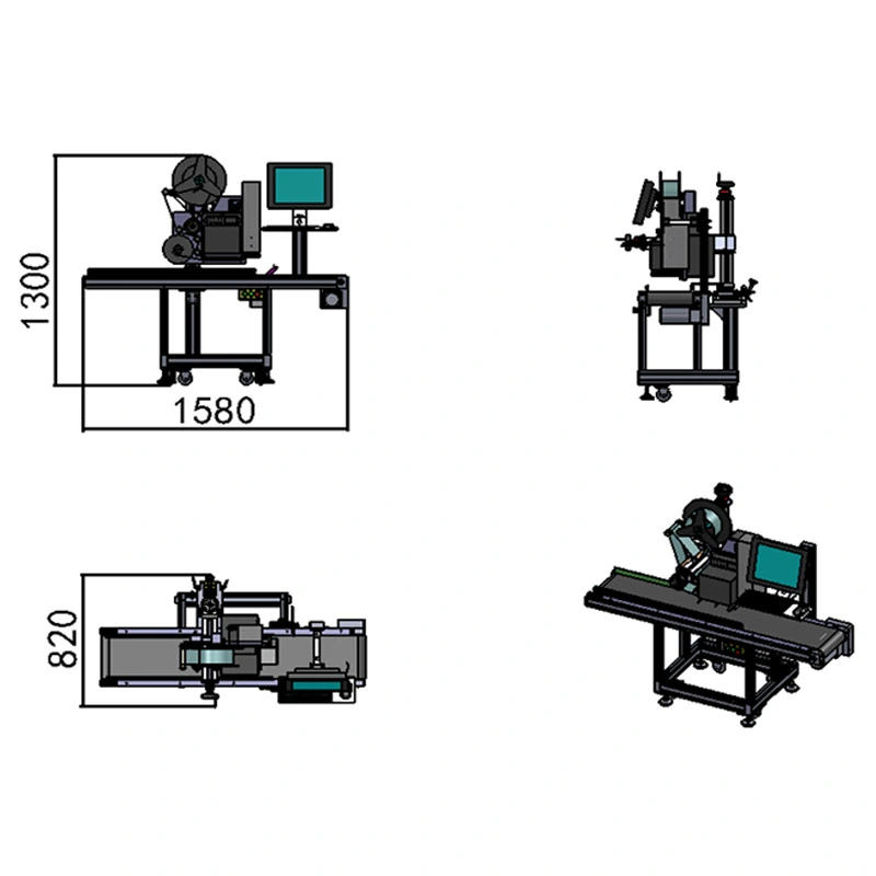 Gosunm Barcode Label Online Labeling Machine with Heat Tranfer Printing Labeller for Logistics Package