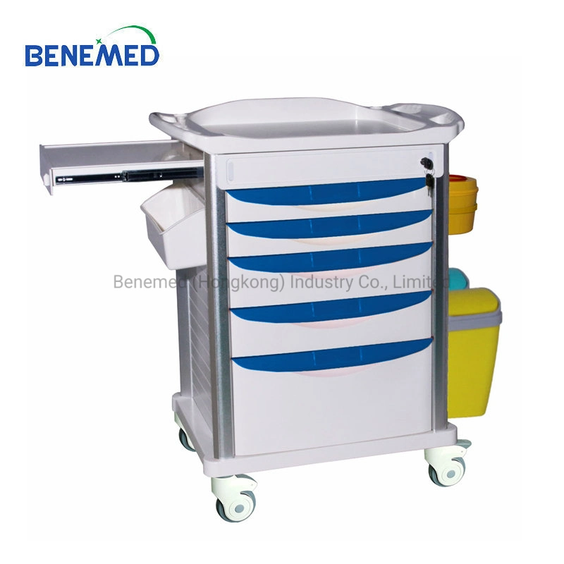 Chariot médical en plastique ABS durable pour chariot médical d'hôpital