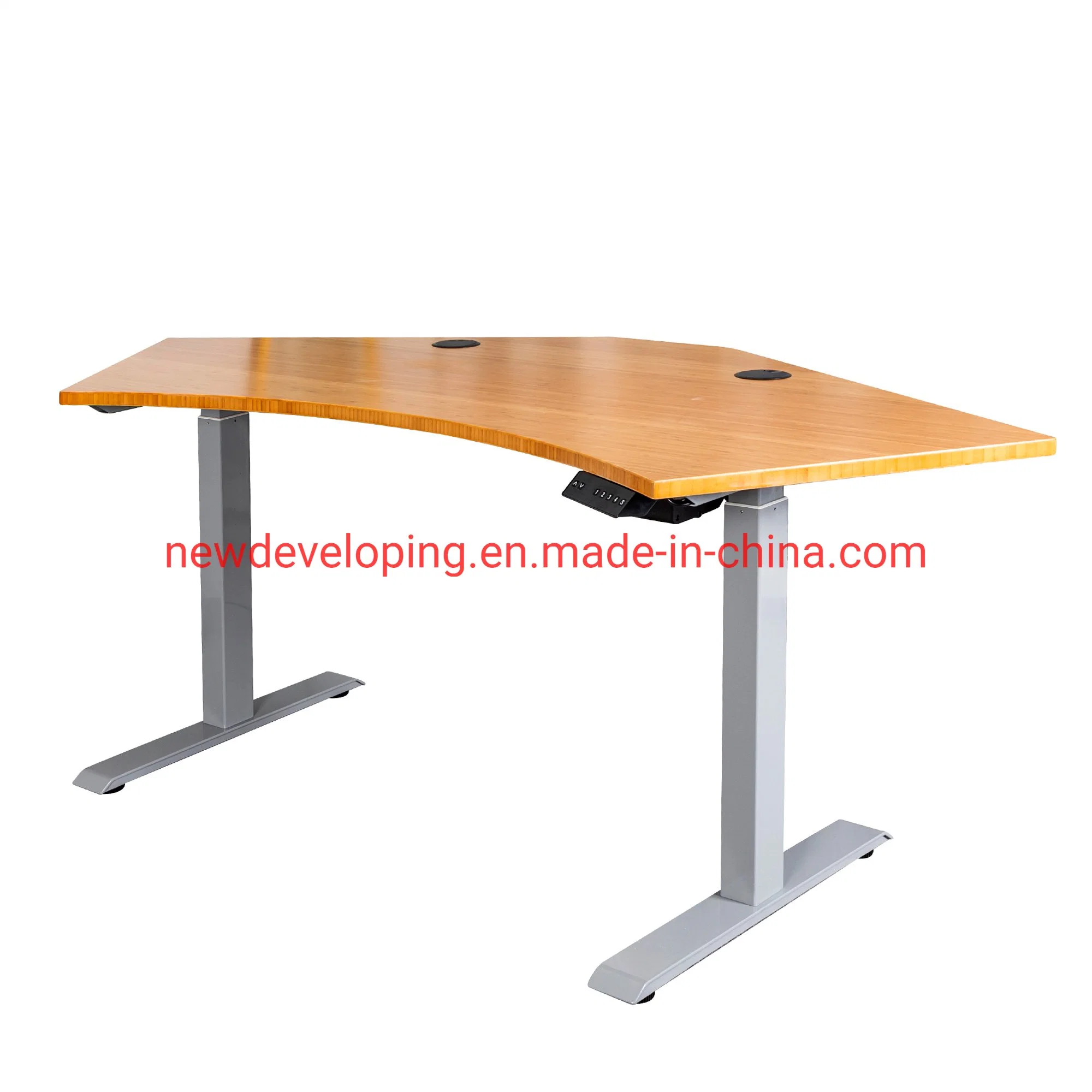 Solid Bamboo Natural Height Adjustable Table for Home Office