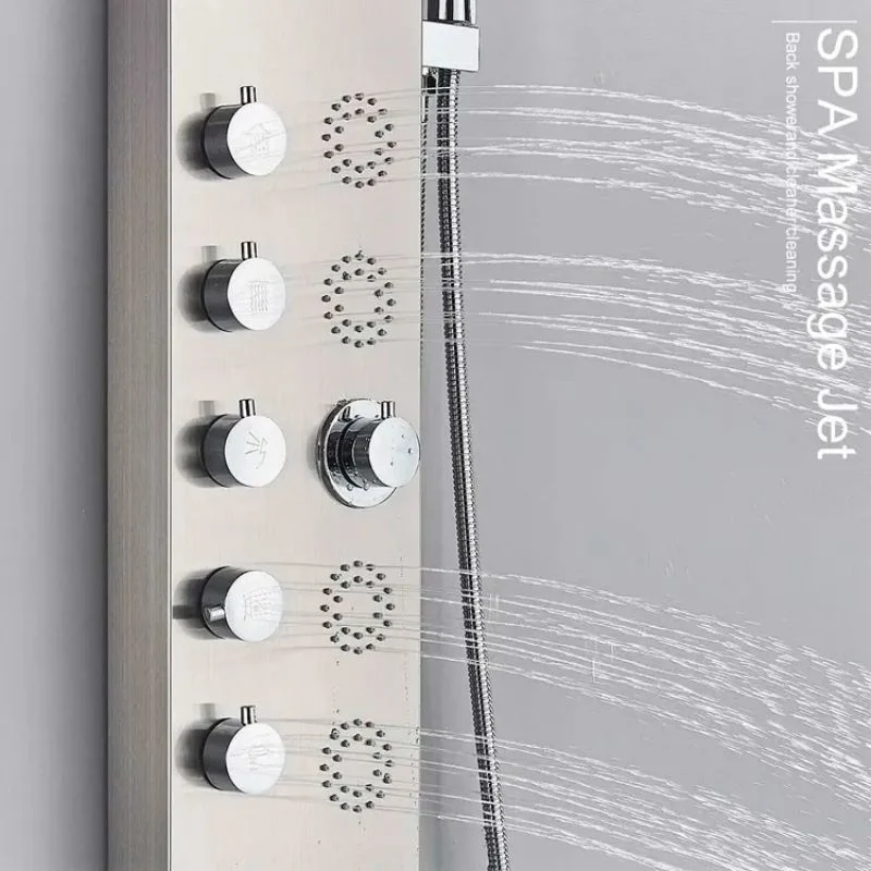 8029 del panel de ducha LED Electroplated 304 Acero Inoxidable Baño Ducha Columna