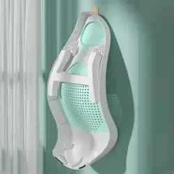 Chaise de douche de sécurité pliable en plastique respirant Nouveau-né bain doux au toucher Porte-baignoire pour bébé