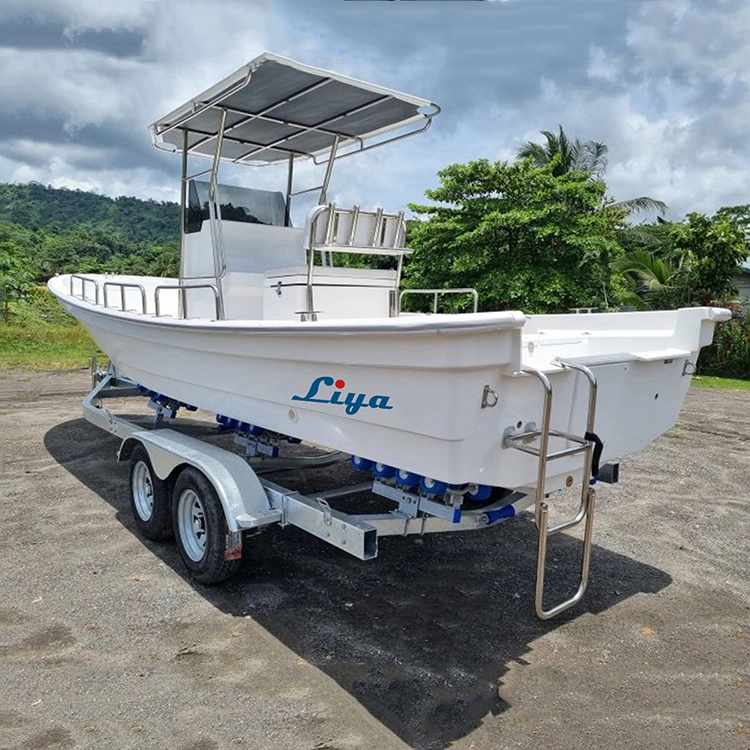 Liya Customize Fishing Boat 7.6m Motor FRP Ship for Sale