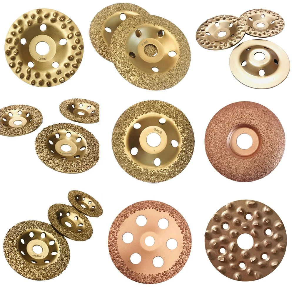 Vacuum Brazed Tungsten Carbide Buffing Grinding Wheel Disc for Grinding Rubber, Fiber, Wood