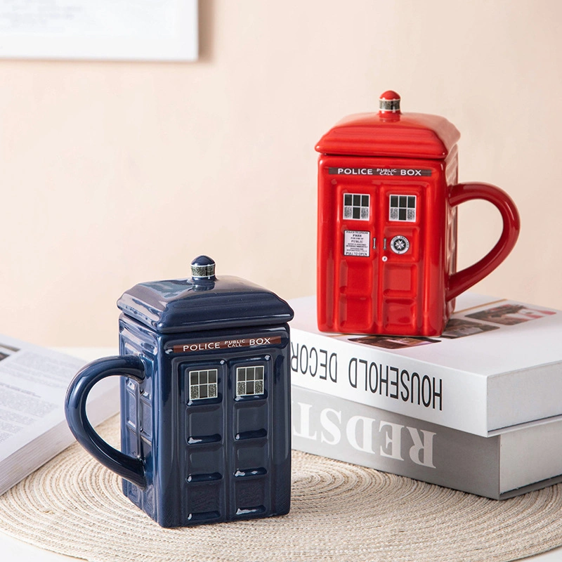 3D Box Shape Ceramic Travel Coffee Mugs for Sale