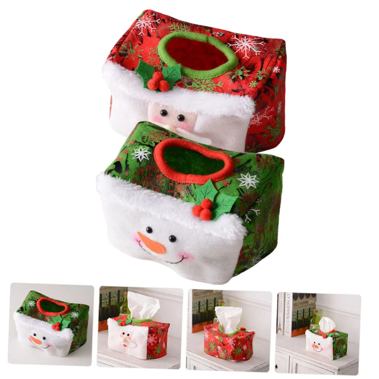 Promotion New Design Christmas Decorative Ornaments Snowman Desktop Tissue Box