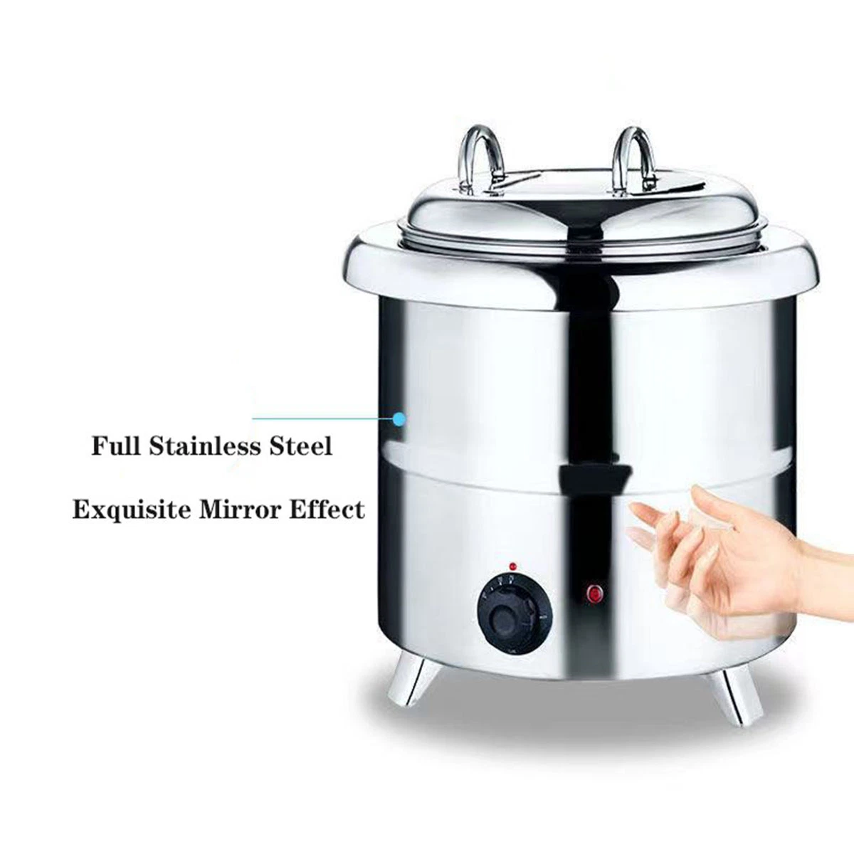 10L Commercial Restaurant Equipment Black Soup Kettle Buffet Warming Pot Electric Soup Warmer