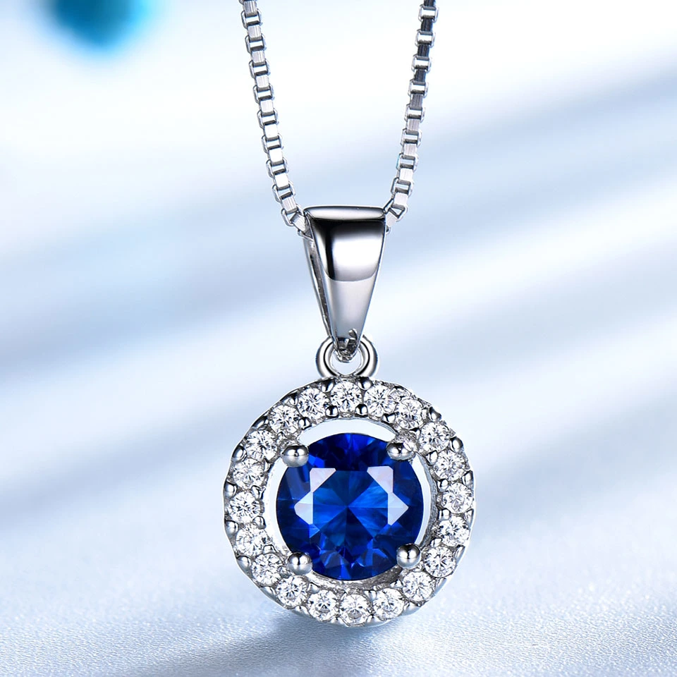 Wedding Natural Blue Topaz Pendant Necklace Drop Earring Accessories Luxury Fashion Jewelry Set for Women