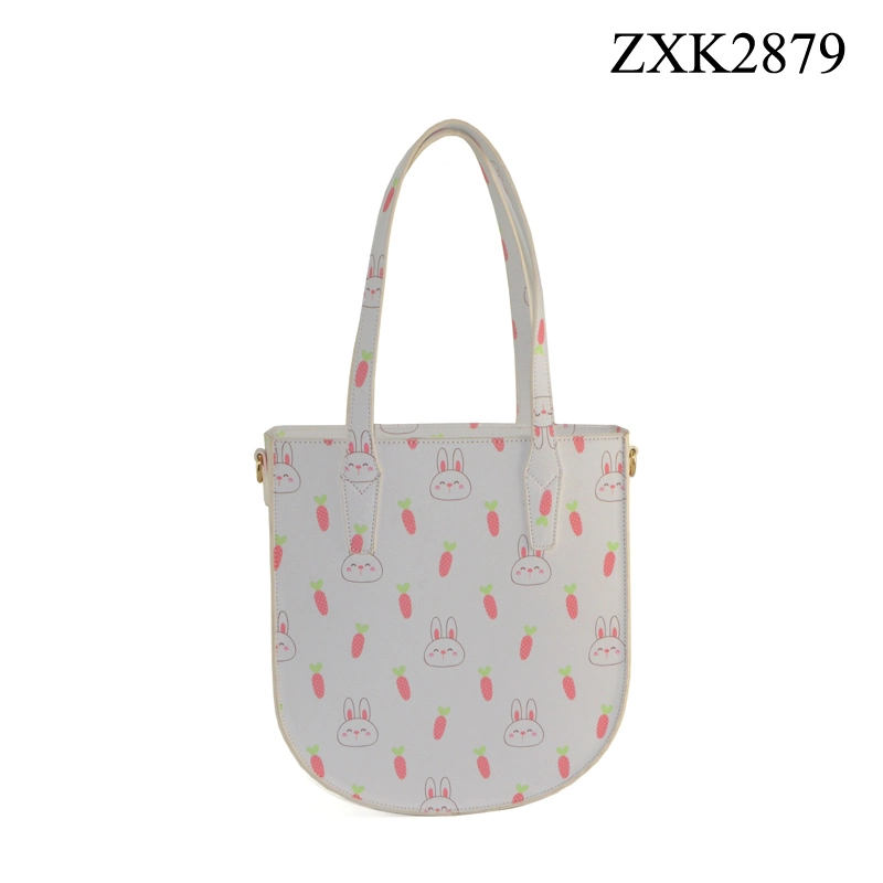 Strawberry Printing Shoulder Bag PU Leather Lady Handbag