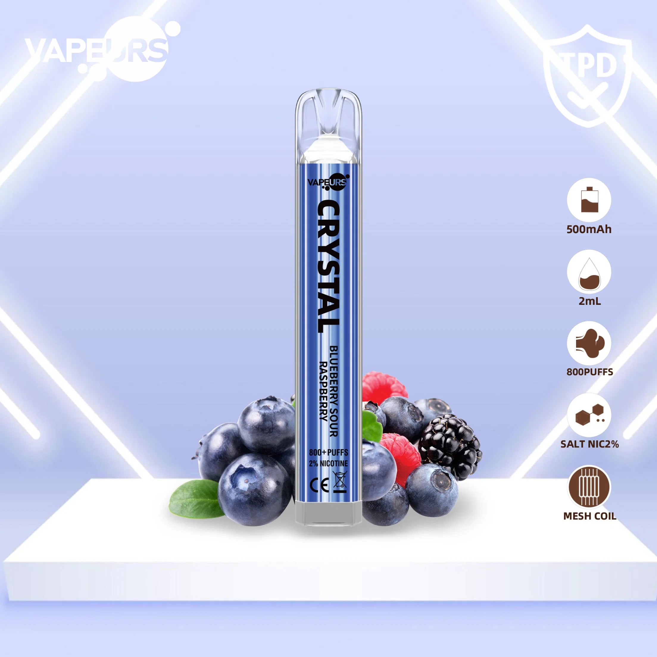 2023 fábrica original de Wape Vapeurs 600/800 Puffs OEM E-CIG Ske El cristal VAPE E vape Vapes desechables Crystal E Cigarette