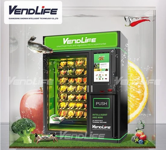 Bill Acceptor Fresh Fruit Milk Bread Bacon Vending Machine Fruit Salad Elevator Vending Machine Automatic Vending Machine