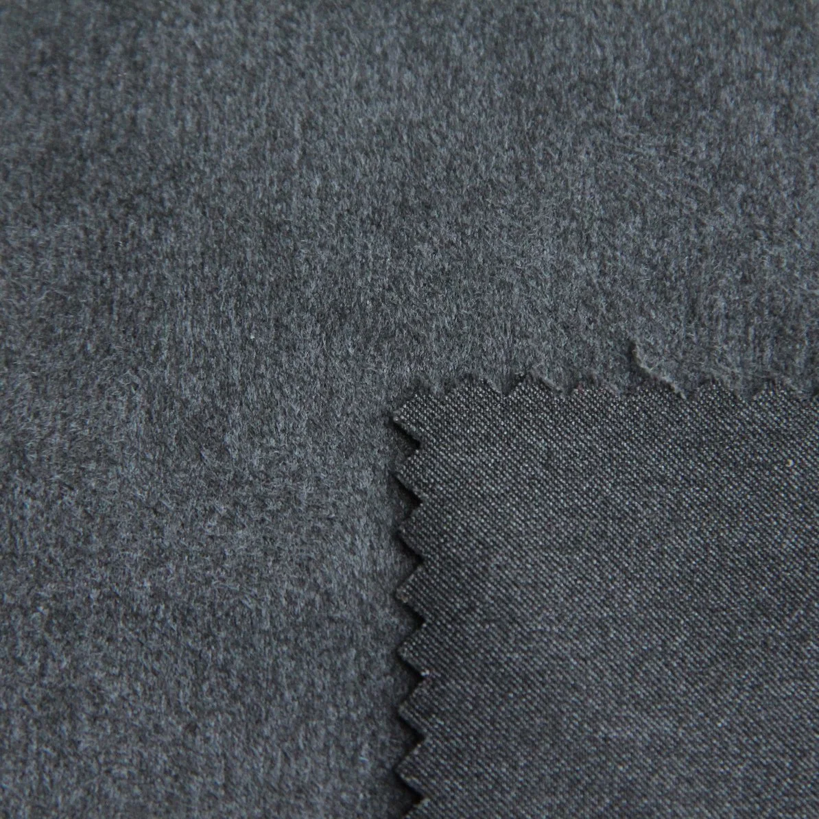 Dark Grey Fashion 100%Polyester Textiles Suede Fabric for Garment/Dress/Trench Coat