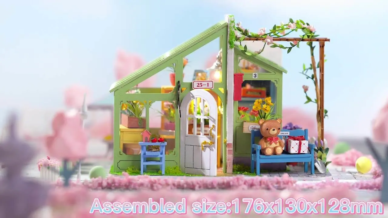 زهور الربيع حرف الخشب DIY Miniature Doll House