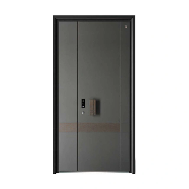 Authentic Single Open Steel Front Entrance Aluminum Wood Door